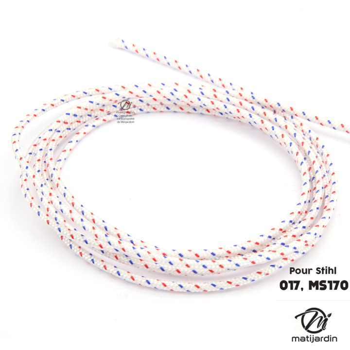 Corde de lanceur nylon Ø 3 mm x 2 m cordon 16 fuseaux