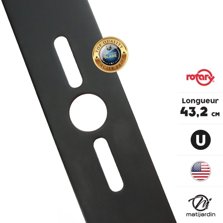 Lame tondeuse universelle galbée Rotary Premium. Coupe 43,2 cm