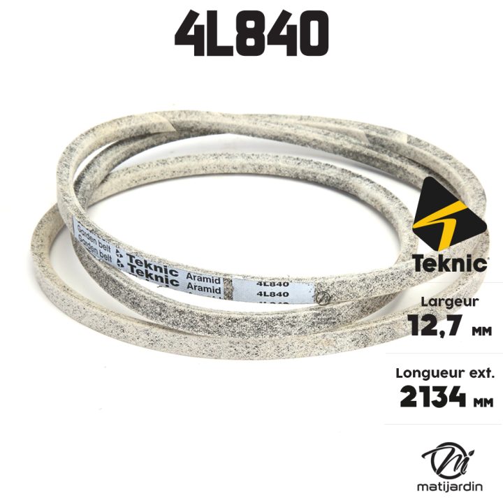 Courroie tondeuse Teknic 4L84 Kevlar Trapézoïdale - 12,7 mm x 2134 mm