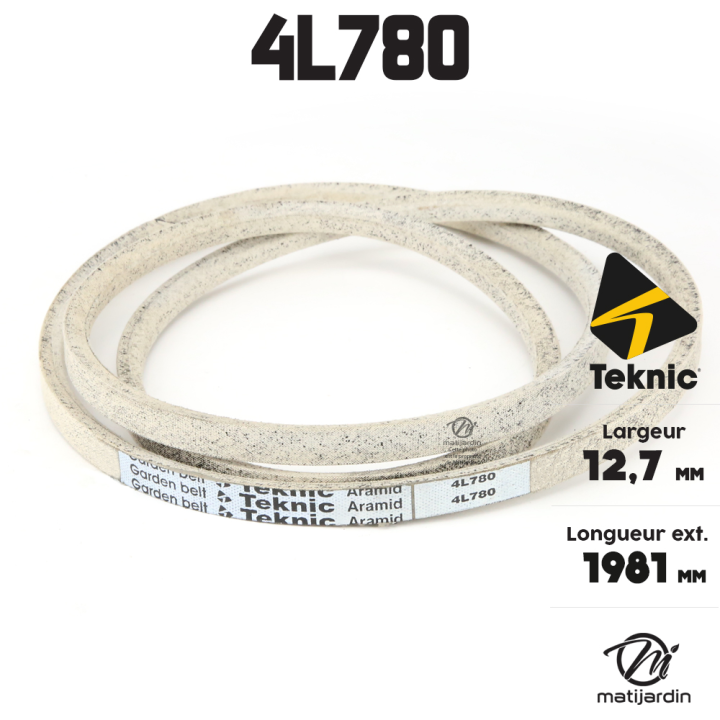 Courroie tondeuse Teknic 4L78 Kevlar Trapézoïdale - 12,7 mm x 1981 mm