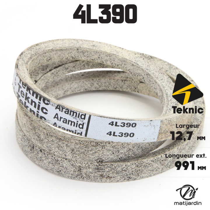 Courroie tondeuse Teknic 4L39 Kevlar Trapézoïdale - 12,7 mm x 991 mm