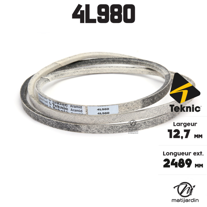Courroie tondeuse Teknic 4L98 Kevlar Trapézoïdale - 12,7 mm x 2489 mm