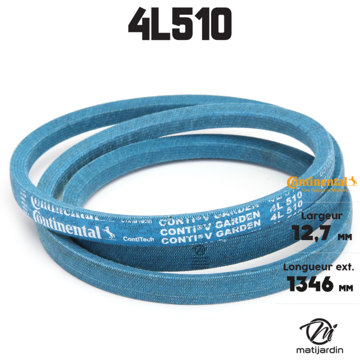 Courroie tondeuse 4L510 Continental Kevlar - 12,7 x 7,2 x 1295  mm