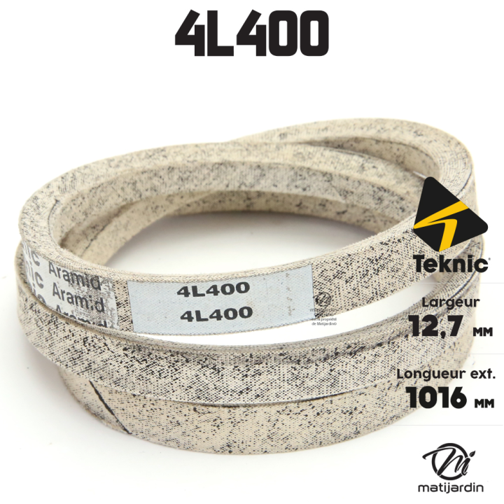 Courroie tondeuse Teknic 4L40 Kevlar Trapézoïdale - 12,7 mm x 1016 mm