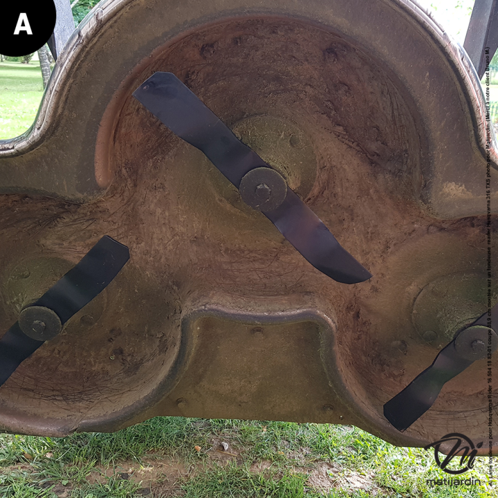 Lame tondeuse pour Husqvarna Rider 16. N° 504 18 82-01. Coupe 38,9 cm