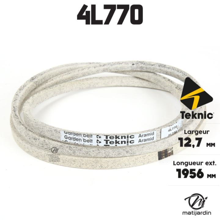 Courroie tondeuse Teknic 4L77 Kevlar Trapézoïdale - 12,7 mm x 1956 mm