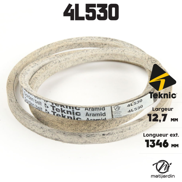 Courroie tondeuse Teknic 4L53 Kevlar Trapézoïdale - 12,7 mm x 1346 mm