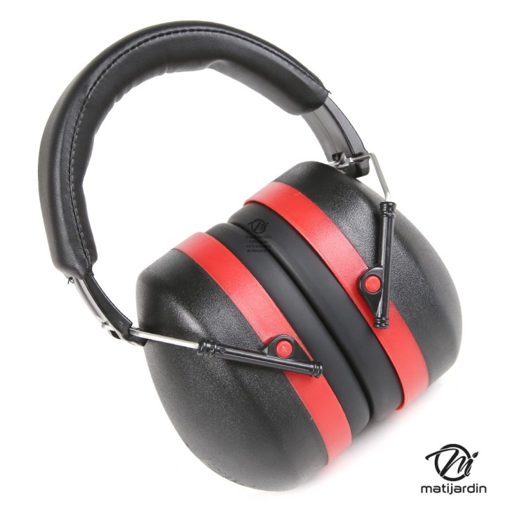 Casque de protection oreille anti bruit. 30 dB. Noir/Rouge