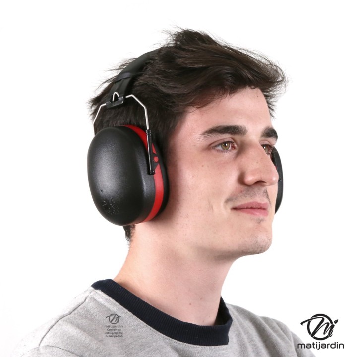 Casque de protection oreille anti bruit. 30 dB. Noir/Rouge