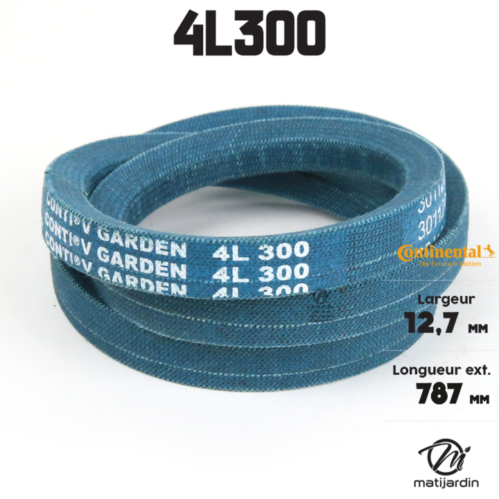 Courroie tondeuse 4L300 Continental Kevlar - 12,7 x 7,2 x 762  mm