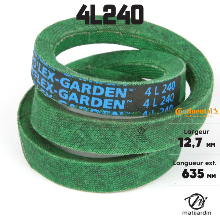 Courroie tondeuse 4L240 Continental Kevlar - 12,7 x 7,2 x 610  mm