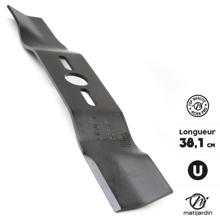 Lame tondeuse universelle galbée 1er prix. Coupe 38,1 cm