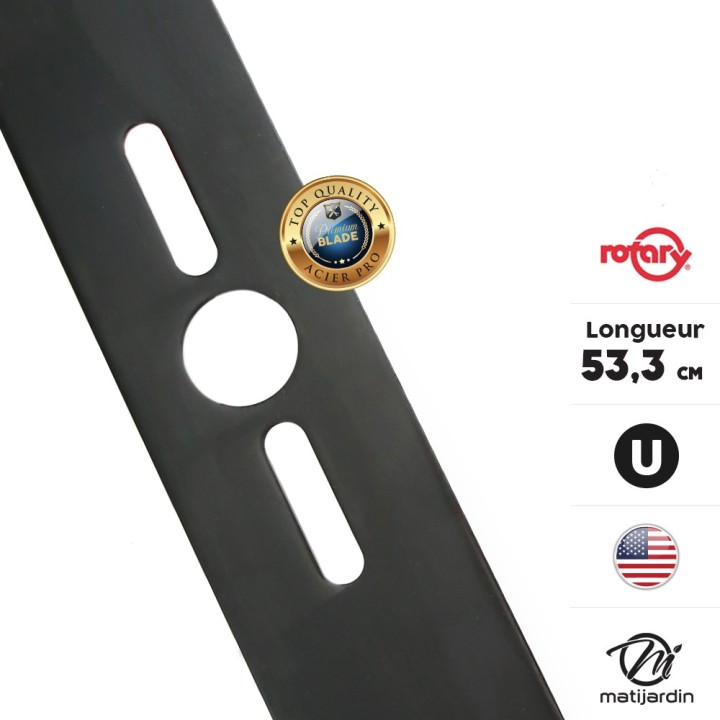 Lame tondeuse universelle plate Rotary Premium. Coupe 53,3 cm