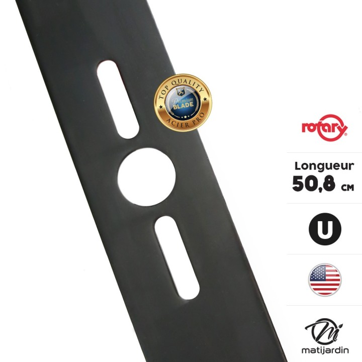 Lame tondeuse universelle plate Rotary Premium. Coupe 50,8 cm