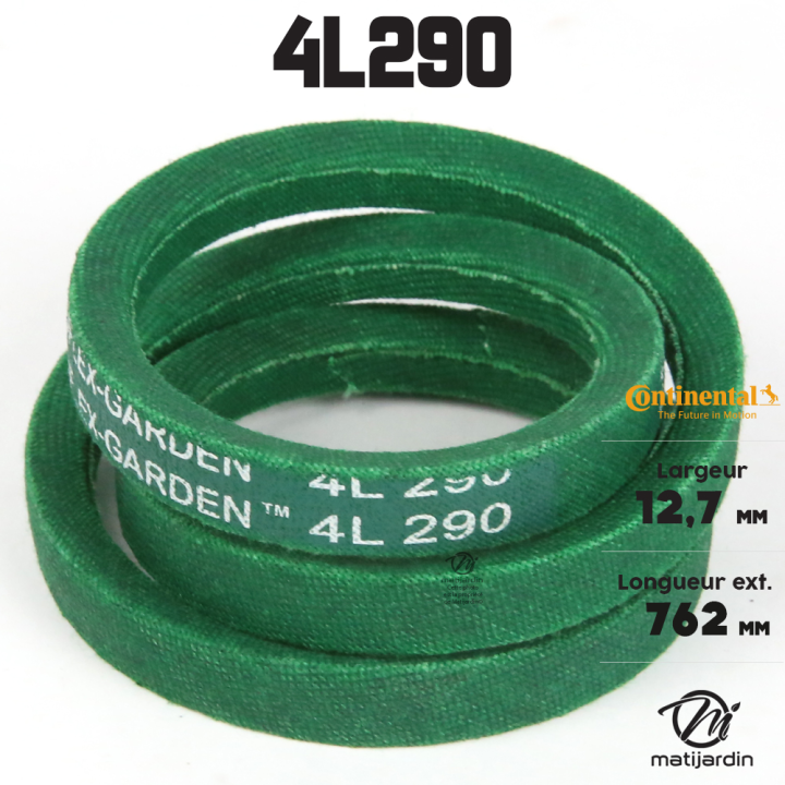 Courroie tondeuse 4L290 Continental Kevlar - 12,7 x 7,2 x 737  mm