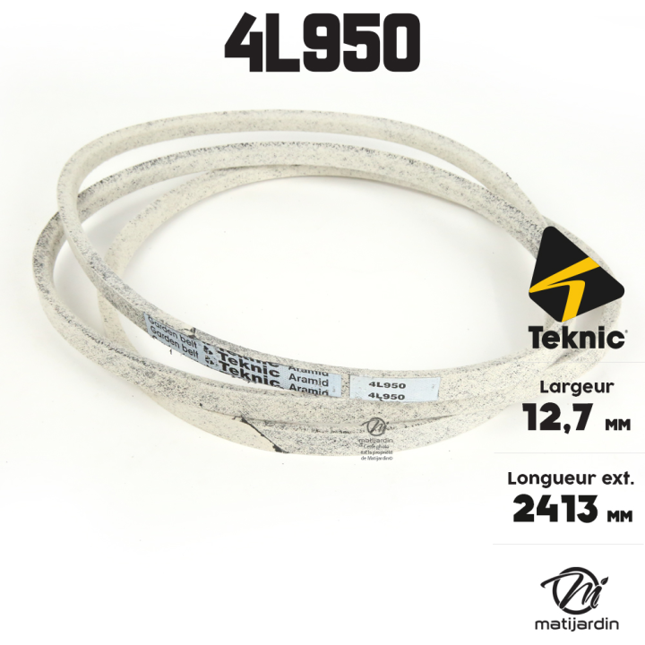 Courroie tondeuse Teknic 4L95 Kevlar Trapézoïdale - 12,7 mm x 2413 mm