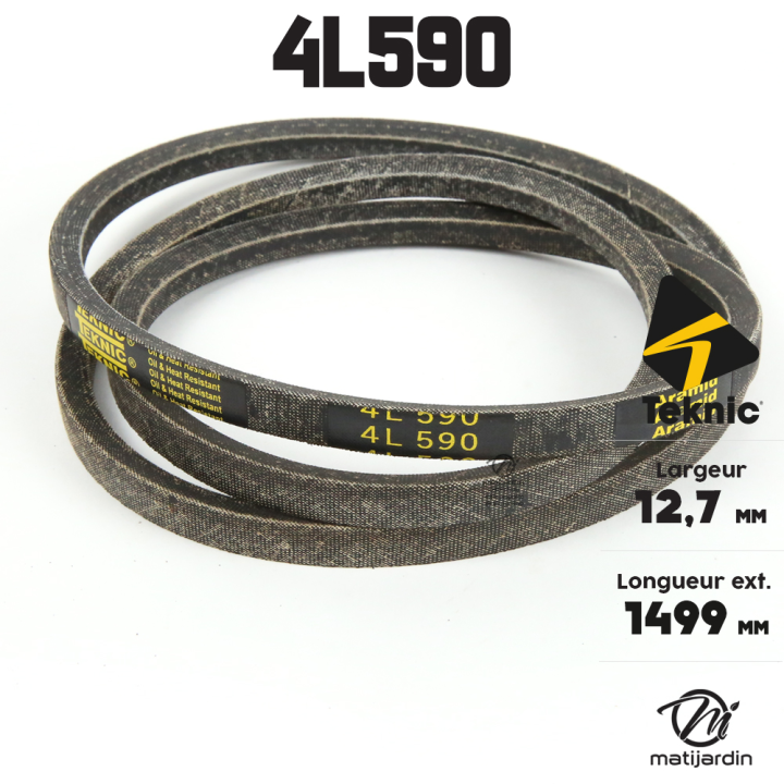 Courroie tondeuse Teknic 4L59 Kevlar Trapézoïdale - 12,7 mm x 1499 mm