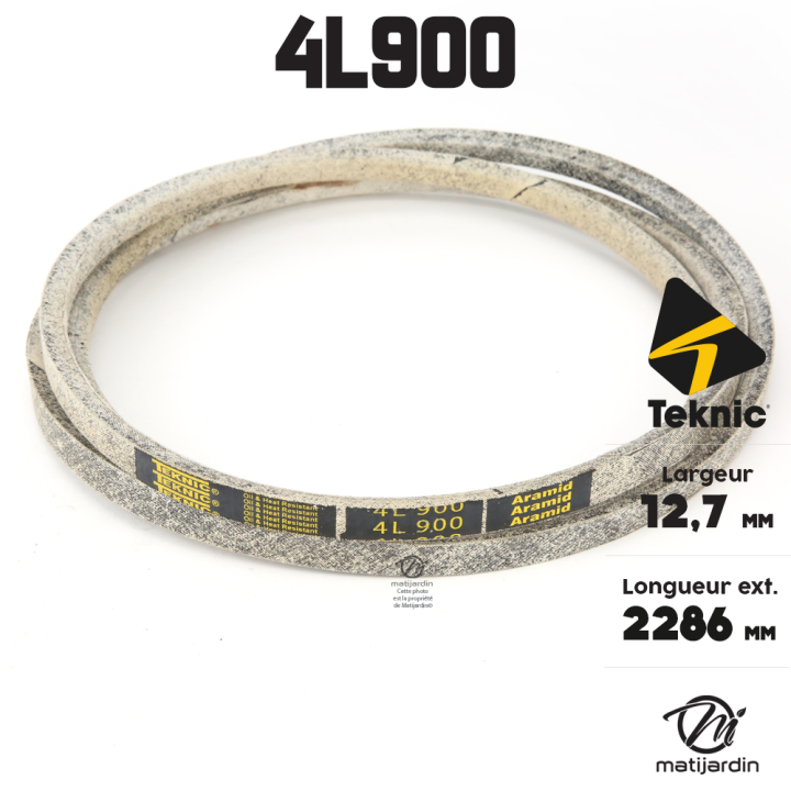 Courroie tondeuse Teknic 4L90 Kevlar Trapézoïdale - 12,7 mm x 2286 mm