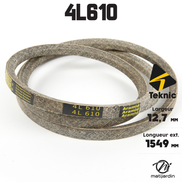 Courroie tondeuse Teknic 4L61 Kevlar Trapézoïdale - 12,7 mm x 1549 mm