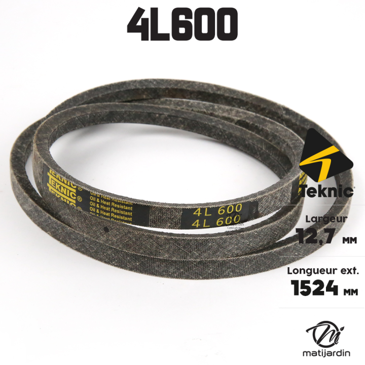 Courroie tondeuse Teknic 4L60 Kevlar Trapézoïdale - 12,7 mm x 1524 mm