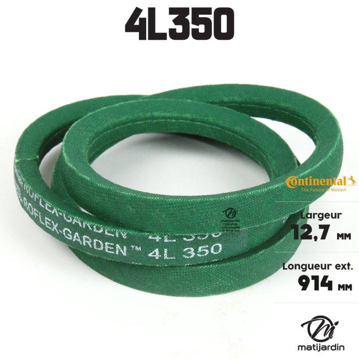 Courroie tondeuse 4L350 Continental Kevlar - 12,7 x 7,2 x 889  mm