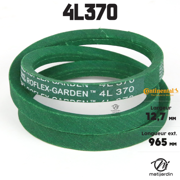 Courroie tondeuse 4L370 Continental Kevlar - 12,7 x 7,2 x 940  mm