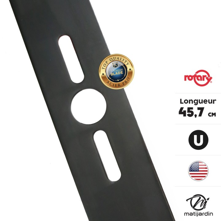 Lame tondeuse universelle plate Rotary Premium. Coupe 45,7 cm