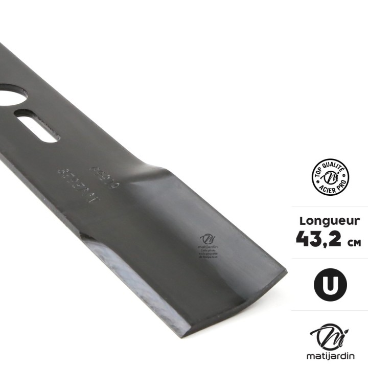 Lame tondeuse universelle plate 1er prix. Coupe 43,2 cm
