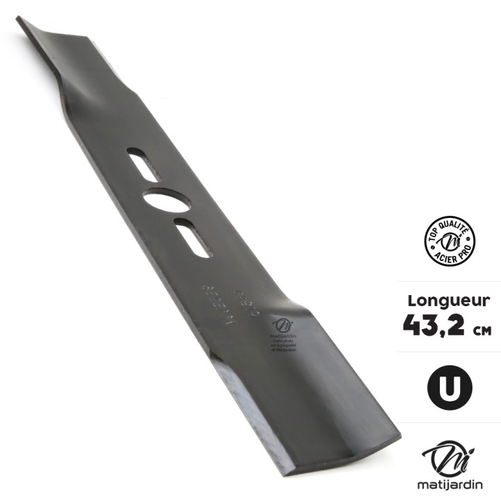 Lame tondeuse universelle plate 1er prix. Coupe 43,2 cm