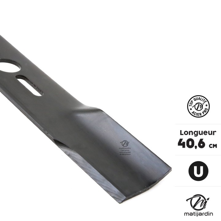 Lame tondeuse universelle plate 1er prix. Coupe 40,6 cm