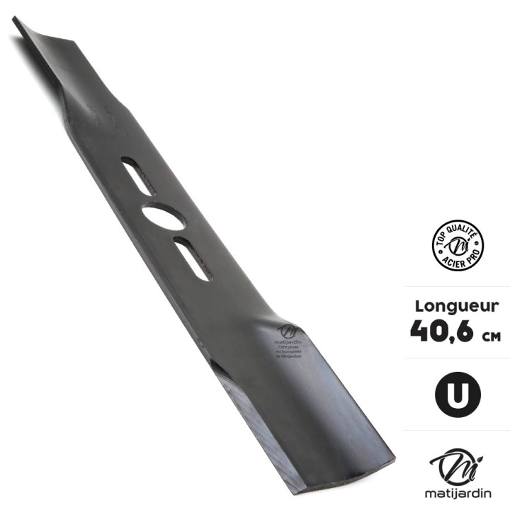 Lame tondeuse universelle plate 1er prix. Coupe 40,6 cm