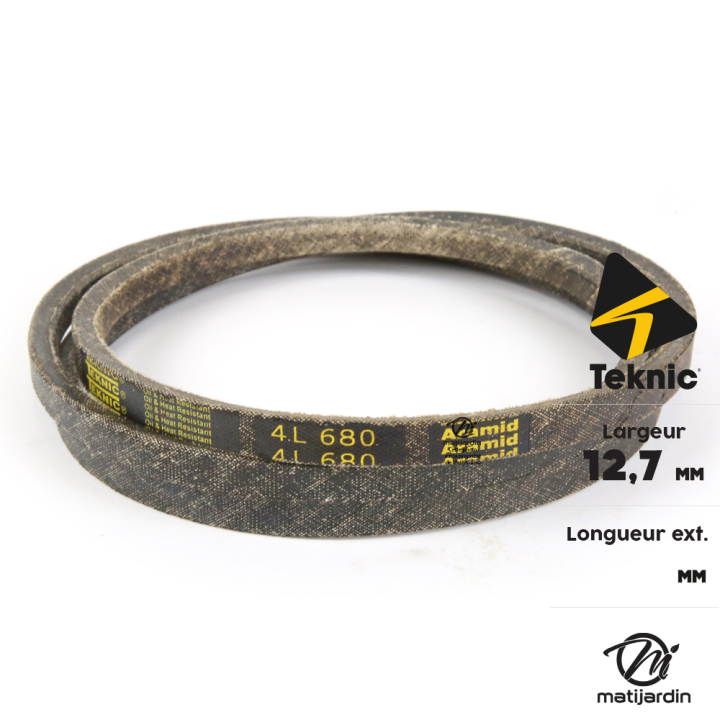 Courroie tondeuse Teknic 4L68 Kevlar Trapézoïdale - 12,7 mm x 1727 mm