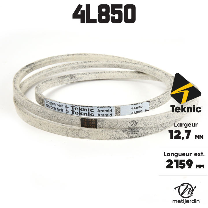Courroie tondeuse Teknic 4L85 Kevlar Trapézoïdale - 12,7 mm x 2159 mm
