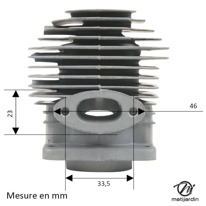 Cylindre piston adaptable pour tronçonneuse Mitsubishi TL33. Diamètre 36 mm