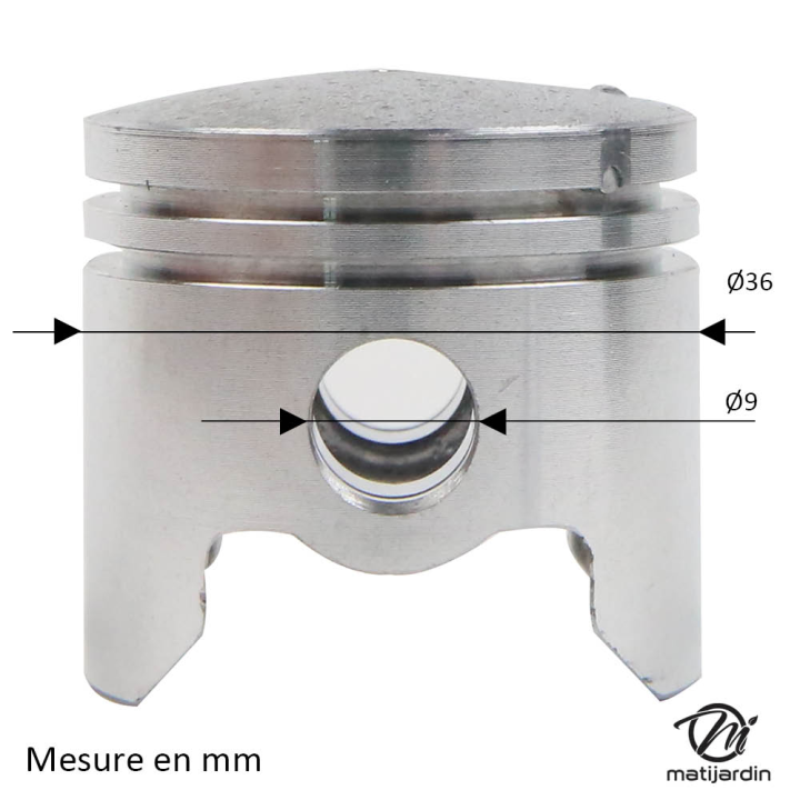 Cylindre piston adaptable pour tronçonneuse Mitsubishi TL33. Diamètre 36 mm