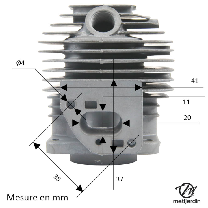 Cylindre piston adaptable pour tronçonneuse Mitsubishi TL33. Diamètre 36 mm