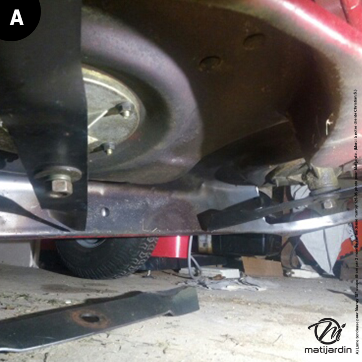 Lame tondeuse pour Murray 38". N° 92003E701. Coupe 49 cm