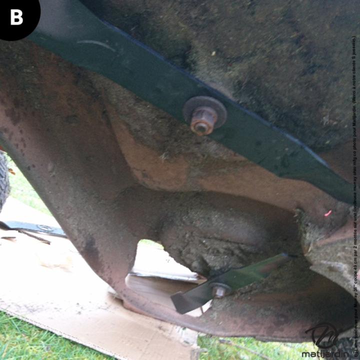 Lame tondeuse pour Murray 38". N° 92003E701. Coupe 49 cm