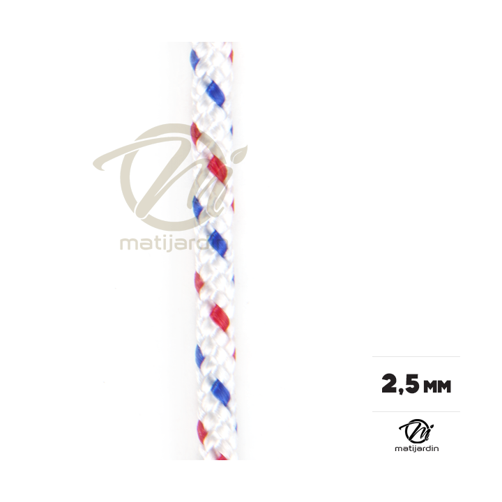 Corde de lanceur nylon. Ø 2,5 mm x 100 m. Cordon 16 fuseaux