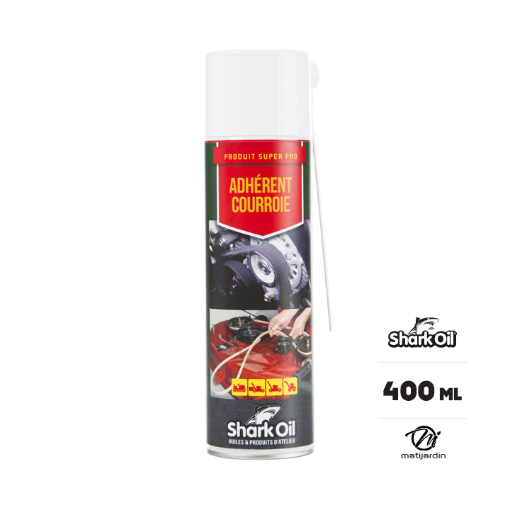 Adhérent courroies de tondeuse. 400 ml. Shark Oil