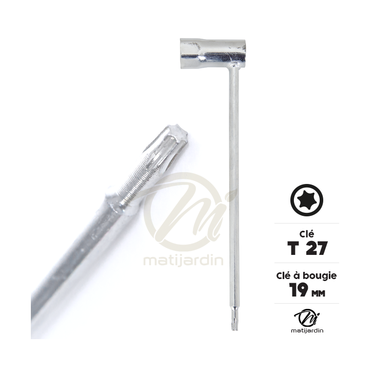 Clé à bougie 19 avec tournevis embout étoilé
