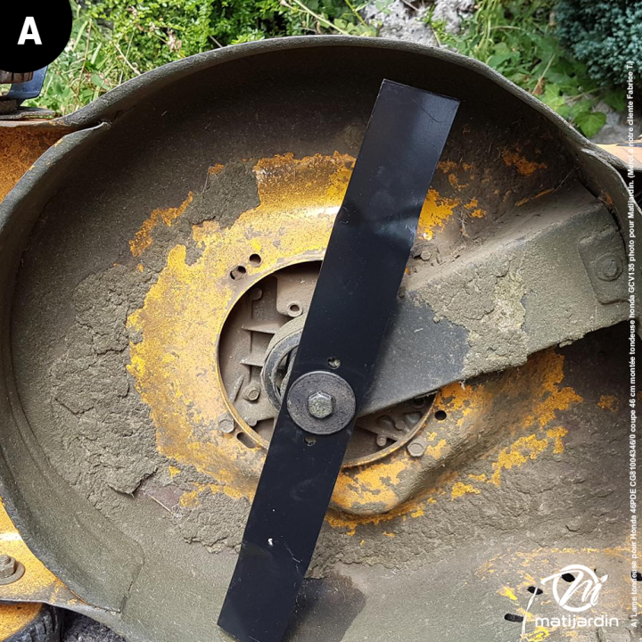 Lame tondeuse pour Honda 46PDE. N° CG81004346/0. Coupe 46 cm