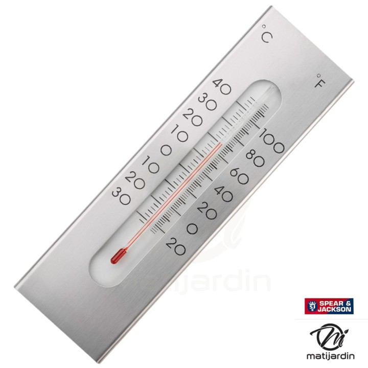 Thermomètre métal brossé. Spear & Jackson