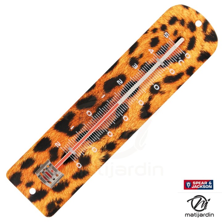 Thermomètre métal imprimé guepard. Spear & Jackson