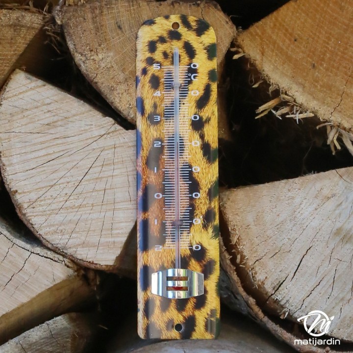 Thermomètre métal imprimé guepard. Spear & Jackson