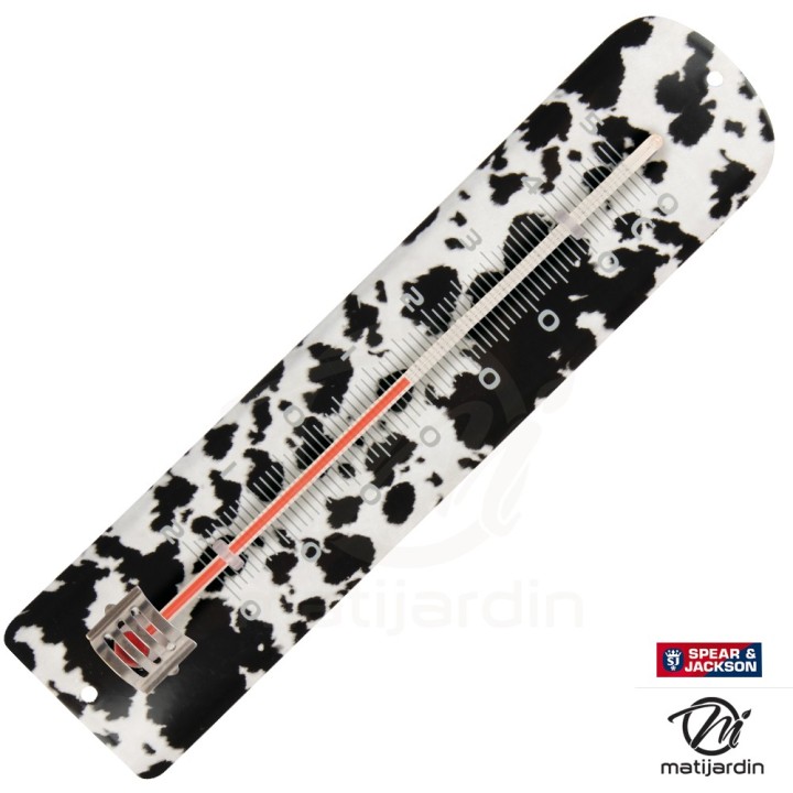 Thermomètre métal imprimé vache. Spear & Jackson