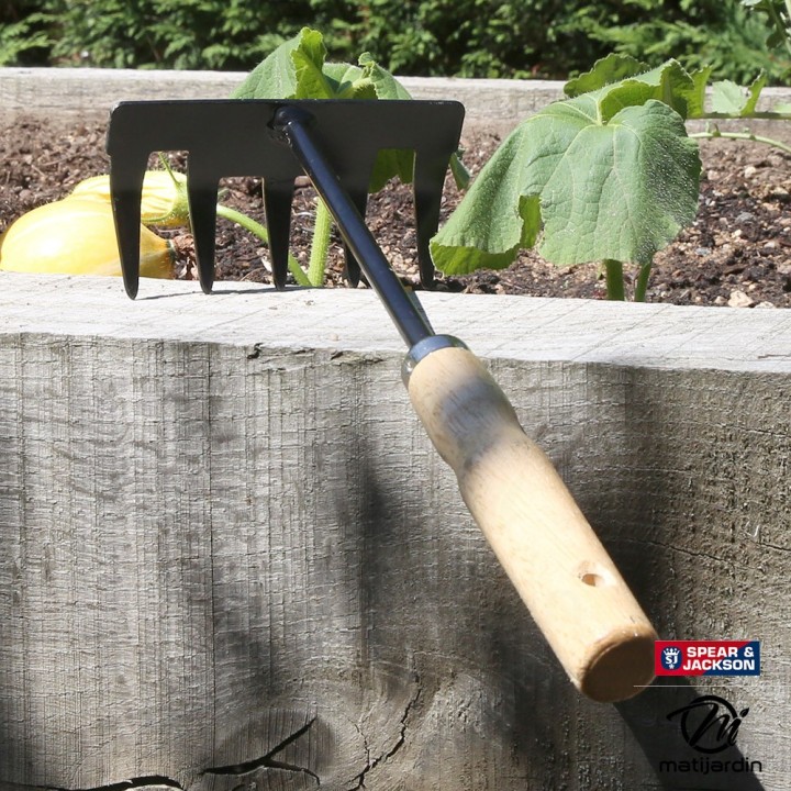 Rateau à fleurs avec manche bois. Spear & Jackson