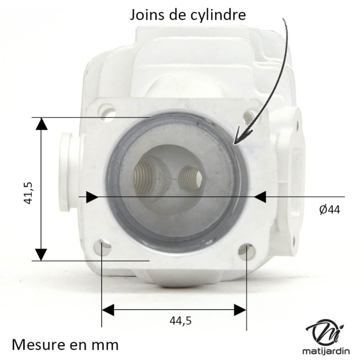 Cylindre piston pour tronçonneuse Stihl 026, MS260. Ø 44 mm