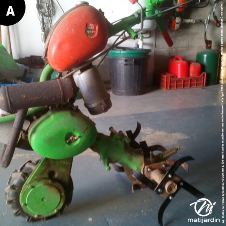 Outils, couteaux de fraises. Type bineur. Ø de travail : 300 mm. Longueur : 190 mm