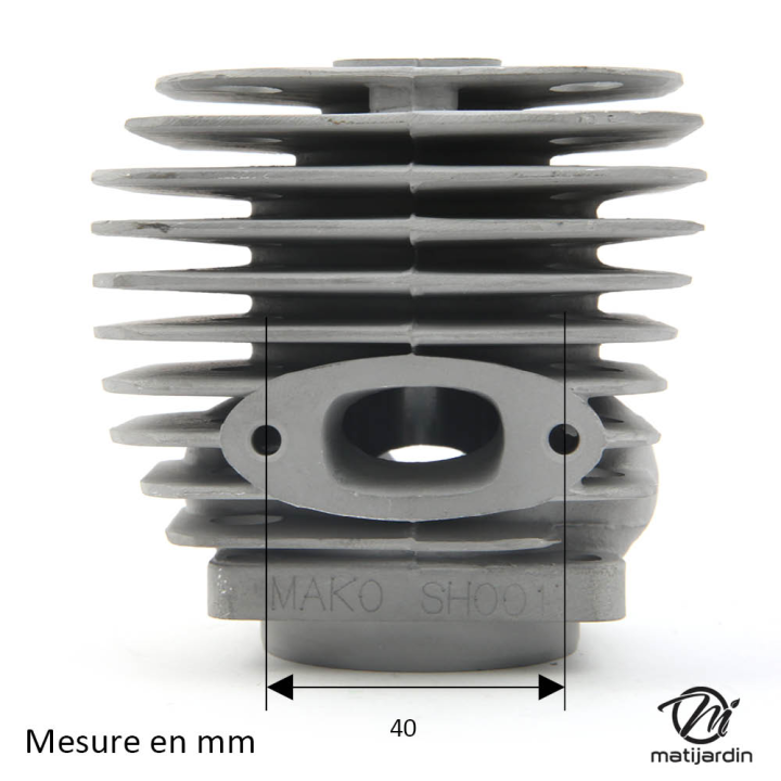 Cylindre piston adaptable pour tronçonneuse Shindaiwa 488. Diamètre 43 mm